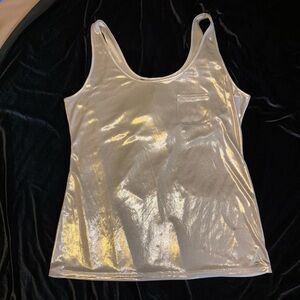 Guess Metallic Golden Tank Top
